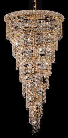 ZC121-V1801SR36G By Regency Lighting-Spiral Collection Gold Finish 26 Lights Chandelier