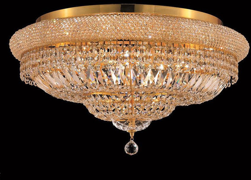 ZC121-1803F28G/EC By Regency Lighting - Primo Collection Gold Finish 15 Lights Flush Mount