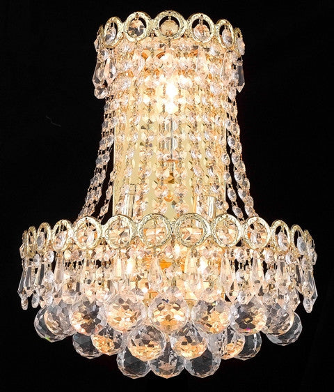 ZC121-V1901W12SG/RC By Elegant Lighting Century Collection 3 Light Chandeliers Gold Finish