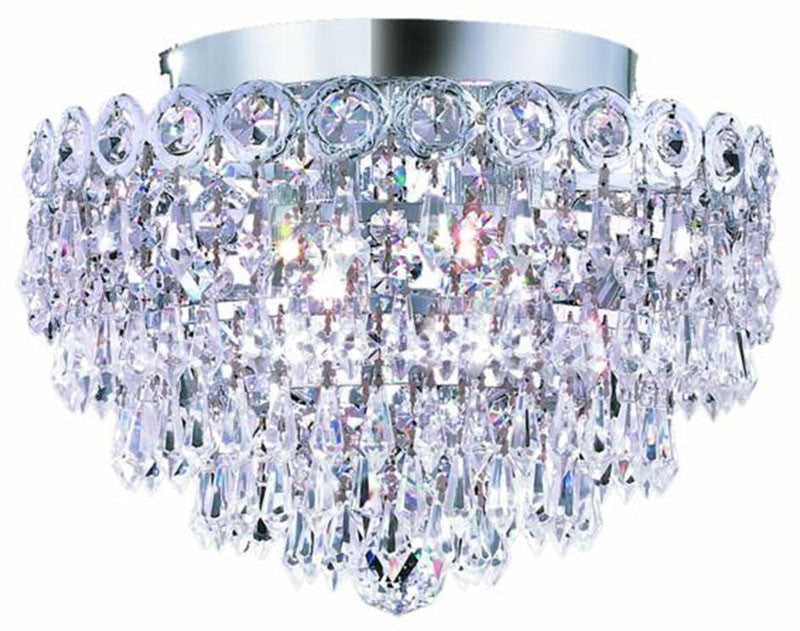 ZC121-V1902F12C/EC By Elegant Lighting - Century Collection Chrome Finish 4 Lights Flush Mount