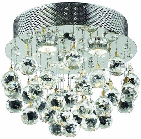 ZC121-V2006F13C/EC By Elegant Lighting - Galaxy Collection Chrome Finish 3 Lights Flush Mount