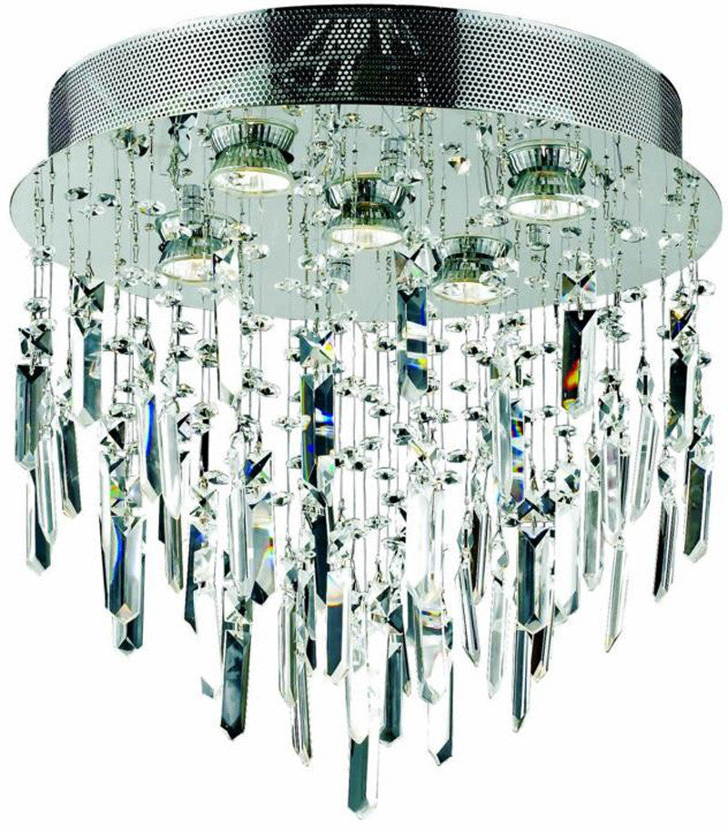 ZC121-V2006F16SC/RC By Elegant Lighting Galaxy Collection 5 Light Flush Mount Chrome Finish