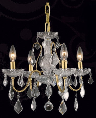 ZC121-V2015D17G/EC By Elegant Lighting St. Francis Collection 4 Light Chandeliers Gold Finish