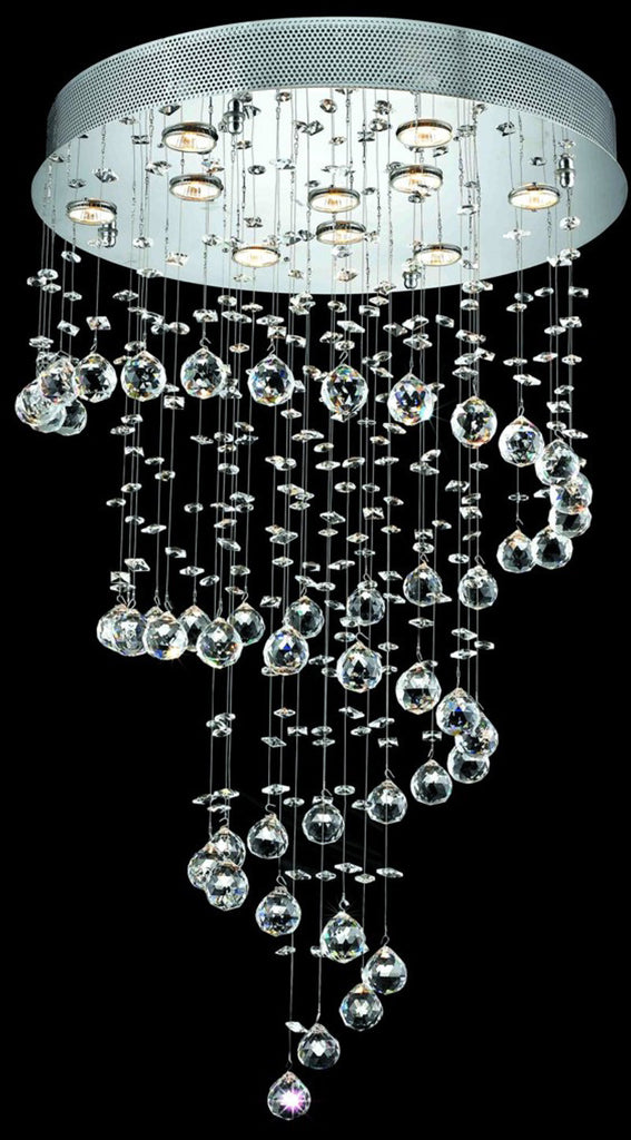 ZC121-V2024D24C/EC By Elegant Lighting - Galaxy Collection Chrome Finish 10 Lights Dining Room