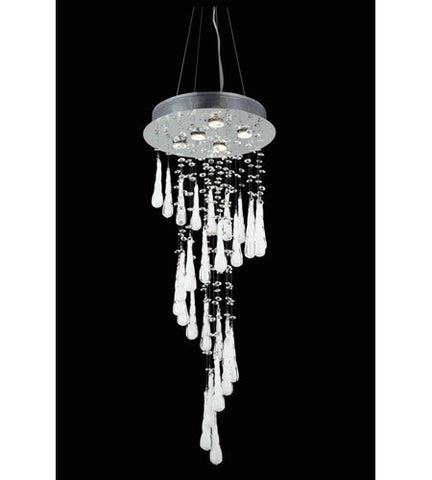 C121-2028G36C-GLW/RC By Elegant Lighting Comet Collection 5 Light Foyer/Hallway Chrome Finish