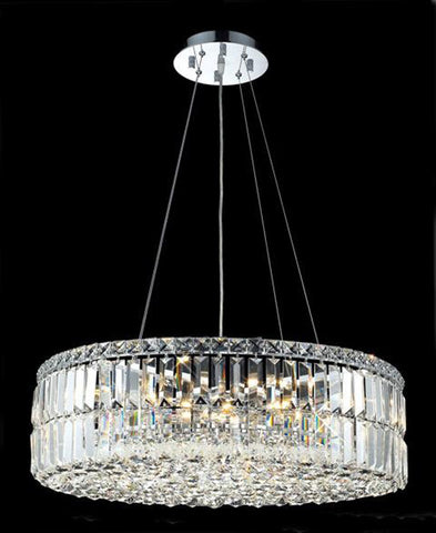 ZC121-V2030D24C/EC By Elegant Lighting - Maxim Collection Chrome Finish 12 Lights Dining Room