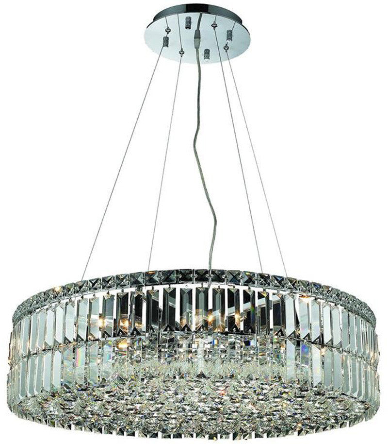 ZC121-V2030D28C/EC By Elegant Lighting - Maxim Collection Chrome Finish 12 Lights Dining Room