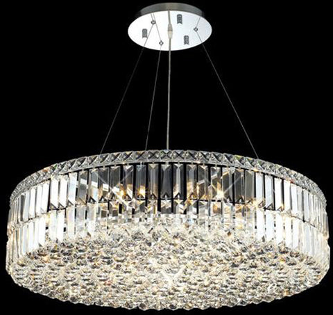 ZC121-V2030D32C/EC By Elegant Lighting - Maxim Collection Chrome Finish 18 Lights Dining Room