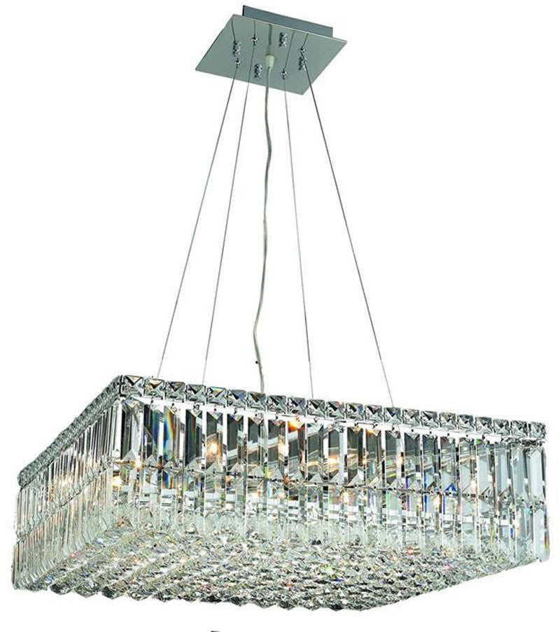 ZC121-V2032D24C/EC By Elegant Lighting - Maxim Collection Chrome Finish 12 Lights Dining Room