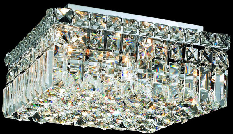 ZC121-V2032F12C/EC By Elegant Lighting - Maxim Collection Chrome Finish 4 Lights Flush Mount