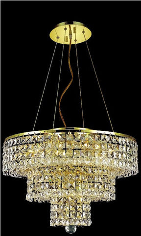 C121-2037D20G/RC By Elegant Lighting Maxim Collection 9 Light Chandeliers Gold Finish