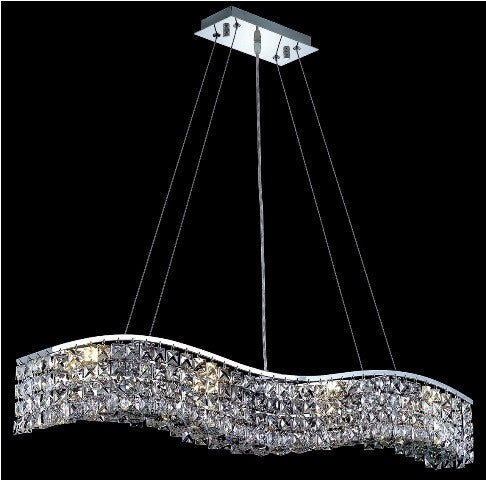 C121-2041D36C/RC By Elegant Lighting Contour Collection 8 Light Chandeliers Chrome Finish