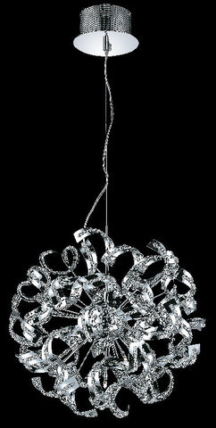 C121-2068D19C/RC By Elegant Lighting Tiffany Collection 9 Light Pendants Chrome Finish