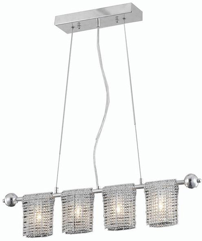 C121-2085D28C/EC By Elegant Lighting - Vivid Collection Chrome Finish 4 Lights Dining Room