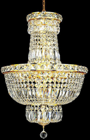 ZC121-V2528D18G/EC By Elegant Lighting - Tranquil Collection Gold Finish 12 Lights Dining Room