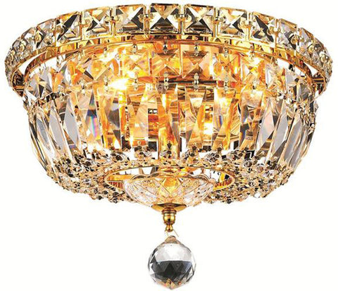 ZC121-V2528F10G/EC By Elegant Lighting - Tranquil Collection Gold Finish 4 Lights Flush Mount