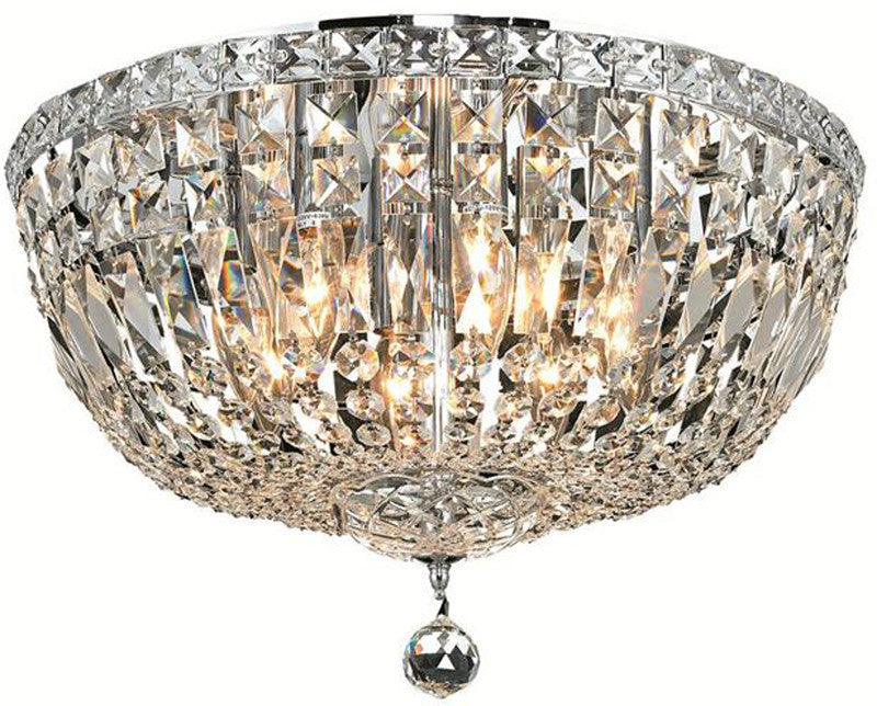 ZC121-V2528F18C/EC By Elegant Lighting - Tranquil Collection Chrome Finish 8 Lights Flush Mount