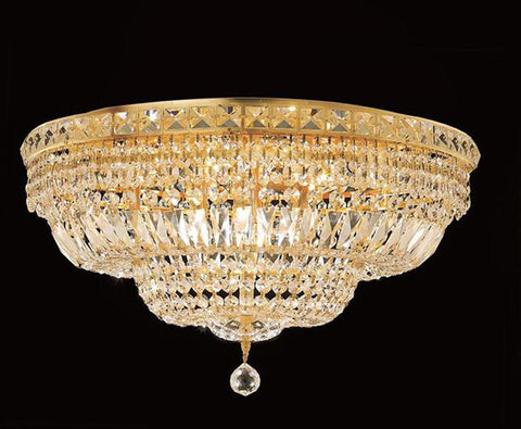 ZC121-V2528F24G/EC By Elegant Lighting - Tranquil Collection Gold Finish 12 Lights Flush Mount