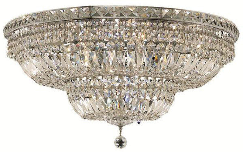 ZC121-V2528F30C/EC By Elegant Lighting - Tranquil Collection Chrome Finish 18 Lights Flush Mount