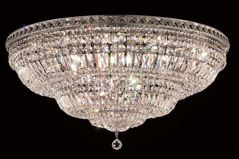 ZC121-V2528F36C/EC By Elegant Lighting - Tranquil Collection Chrome Finish 21 Light Flush Mount