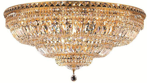 ZC121-V2528F36G/EC By Elegant Lighting - Tranquil Collection Gold Finish 21 Light Flush Mount