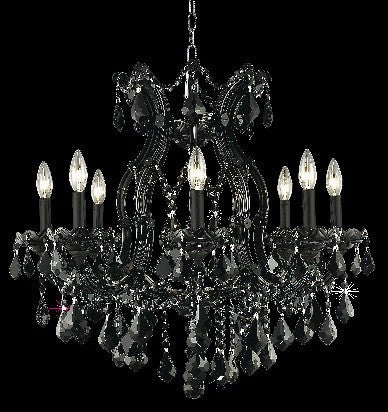 C121-2800D26B/RC+SH-1R6S By Elegant Lighting Maria Theresa Collection 9 Light Dining Room Black Finish