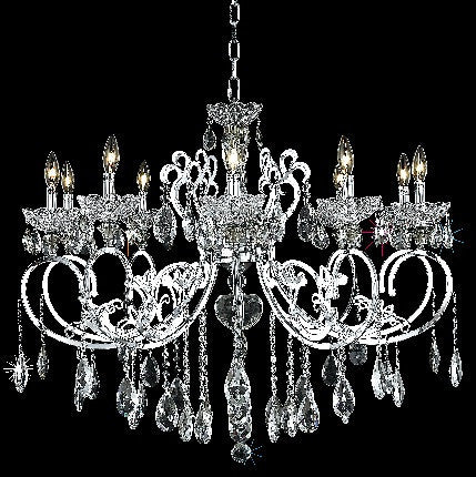 ZC121-2830D36C/EC By Regency Lighting Aria Collection 10 Light Chandeliers Chrome Finish