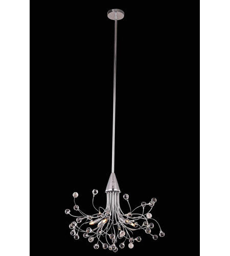 C121-3202D24C/RC By Elegant Lighting Optic Collection 6 Light Pendent lamp Chrome Finish