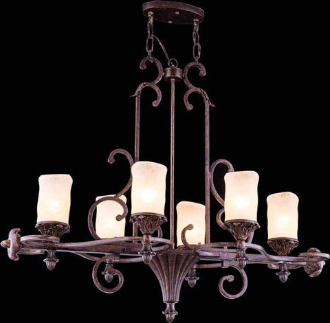 C121-4900D42GU By Elegant Lighting - Troy Collection Gilded Umber Finish 6 Lights Pendant lamp