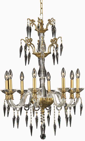 C121-5808D25FG/EC By Elegant Lighting - Grande Collection French Gold Finish 8 Lights Dining Room