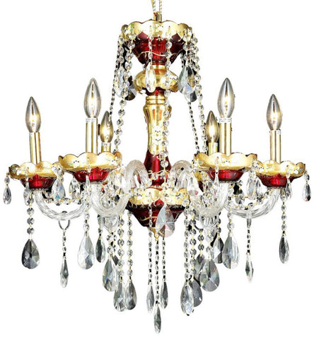 ZC121-7810D24G/EC By Regency Lighting - Alexandria Collection Gold Finish 6 Lights Dining Room