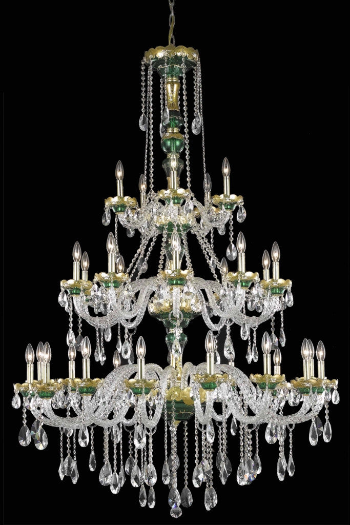 ZC121-7810G45GN/EC By Regency Lighting Alexandria Collection 30 Light Chandeliers Green Finish