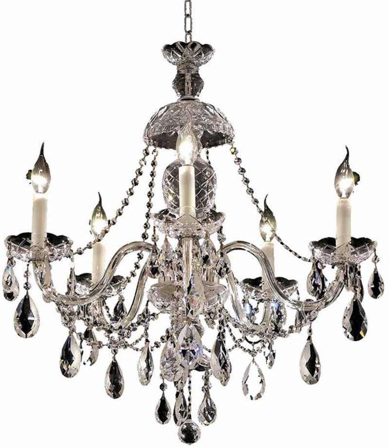 ZC121-7829D25C/EC By Regency Lighting - Alexandria Collection Chrome Finish 5 Lights Dining Room