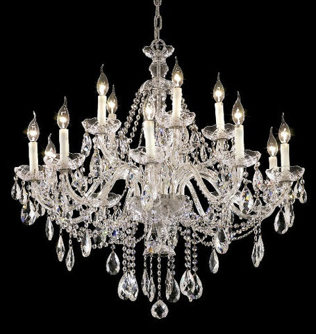 C121-7829G35C/RC By Elegant Lighting Alexandria Collection 15 Light Chandeliers Chrome Finish