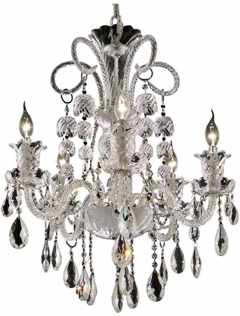 ZC121-7832D25C/EC By Regency Lighting - Elizabeth Collection Chrome Finish 5 Lights Dining Room