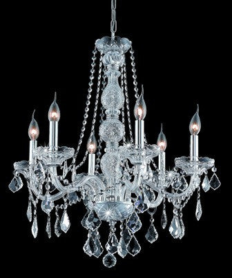 C121-7856D24C By Regency Lighting-Verona Collection Chrome Finish 6 Lights Chandelier