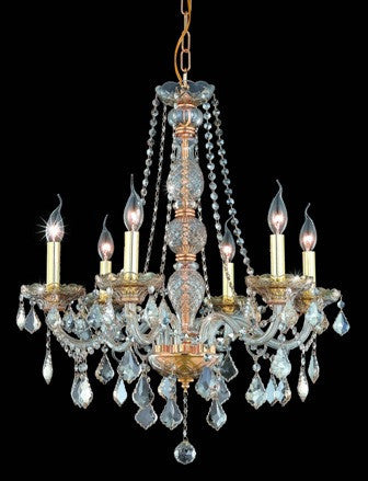 C121-7856D24GS-GS By Regency Lighting-Verona Collection Golden Shadow Finish 6 Lights Chandelier