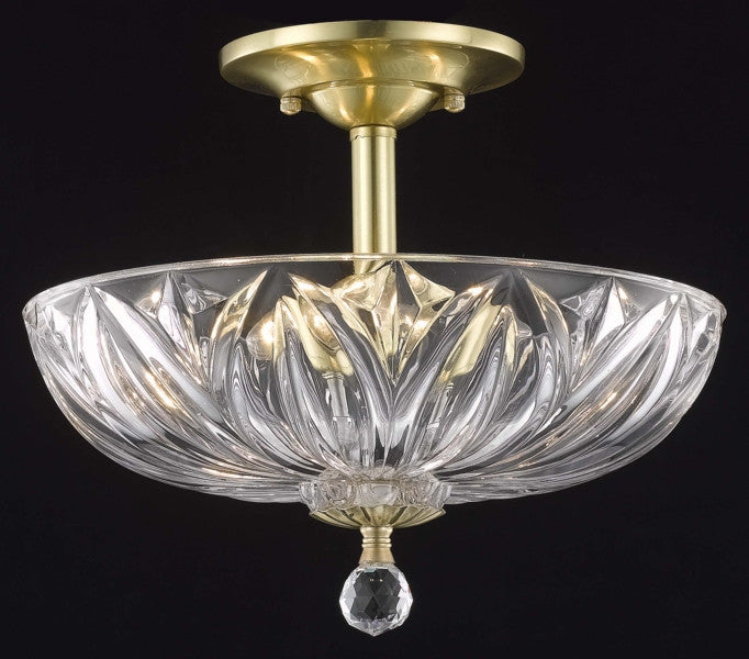 C121-7880F12G/RC By Elegant Lighting Ornate Collection 3 Light Flushmount Gold Finish