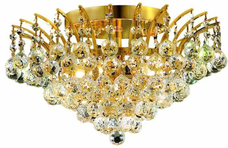 ZC121-V8031F16G/EC By Elegant Lighting - Victoria Collection Gold Finish 6 Lights Flush Mount