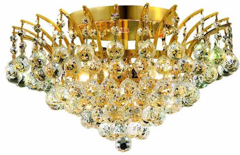 ZC121-V8031F16G By REGENCY - Victoria Collection 24k Gold Plated Finish Flush Semi-Flush Lighting