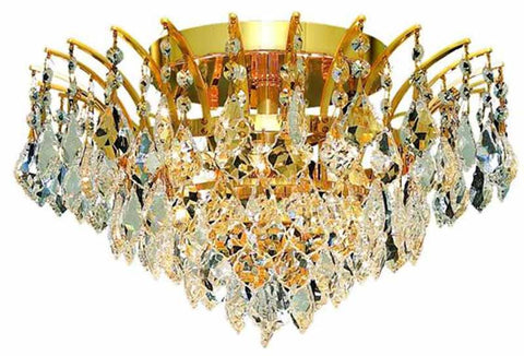 ZC121-8033F16G/EC By Regency Lighting - Victoria Collection Gold Finish 6 Lights Flush Mount