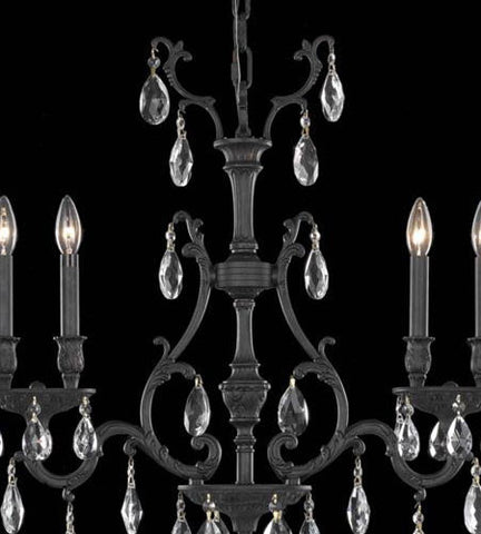 C121-8604D26DB+SH/RC By Elegant Lighting Monarch Collection 4 Light Dining Room