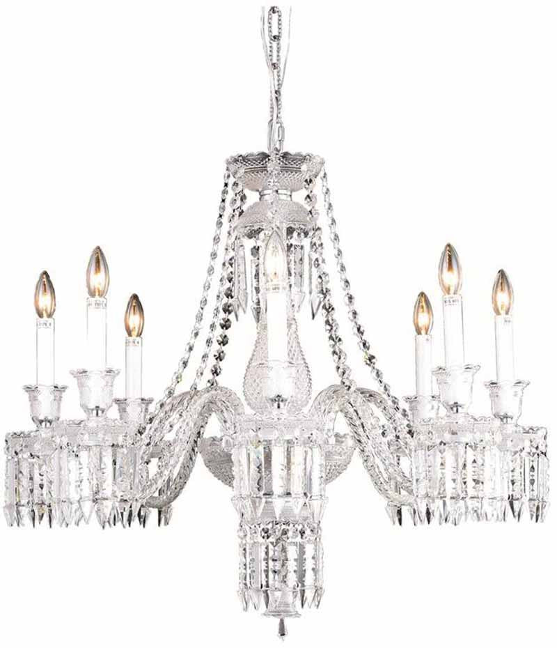 C121-8908D32SC/EC By Elegant Lighting - Majestic Collection Chrome Finish 8 Lights Dining Room