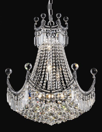 ZC121-V8949D20C By Regency Lighting-Corona Collection Chrome Finish 9 Lights Chandelier