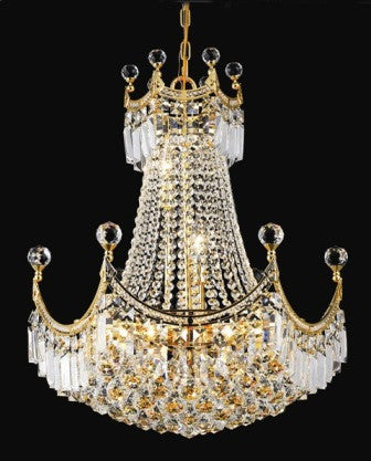 ZC121-V8949D20G By Regency Lighting-Corona Collection Gold Finish 9 Lights Chandelier