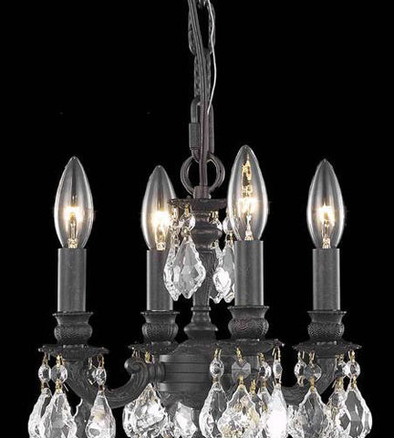 C121-9104D10DB-GT/RC By Elegant Lighting Lille Collection 3 Light Pendant Dark Bronze Finish