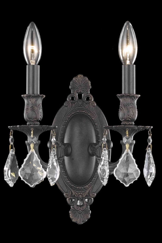 ZC121-9202W9DB/EC By Regency Lighting Rosalia Collection 2 Light Wall Sconces Dark Bronze Finish