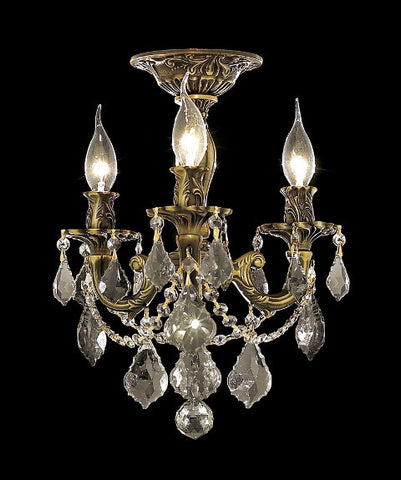 C121-9203F13AB/EC By Elegant Lighting Rosalia Collection 3 Lights Semi Flush Antique Bronze Finish