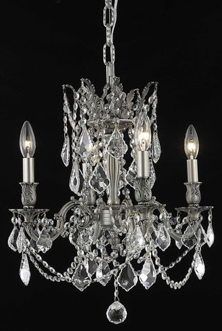 ZC121-9204D17PW/EC By Regency Lighting Rosalia Collection 4 Light Chandeliers Pewter Finish