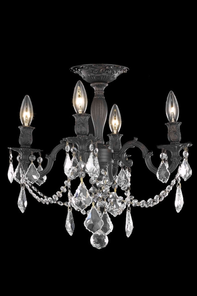 ZC121-9204F17DB/EC By Regency Lighting Rosalia Collection 4 Light Chandeliers Dark Bronze Finish